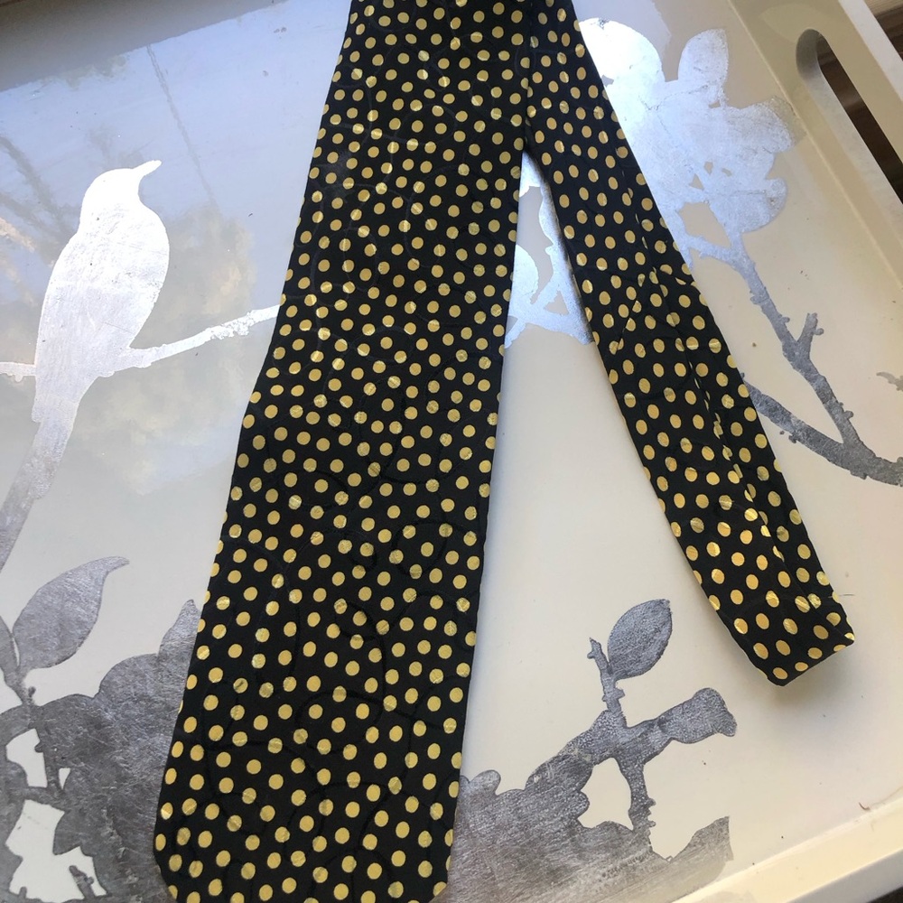 Black and Yellow Polka Dot Tie